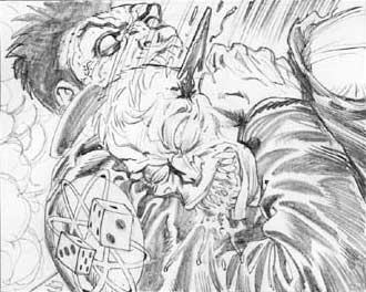 Doll and Creature pencils--panel detail